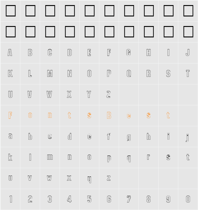 PSL SamsonOutline Character Map