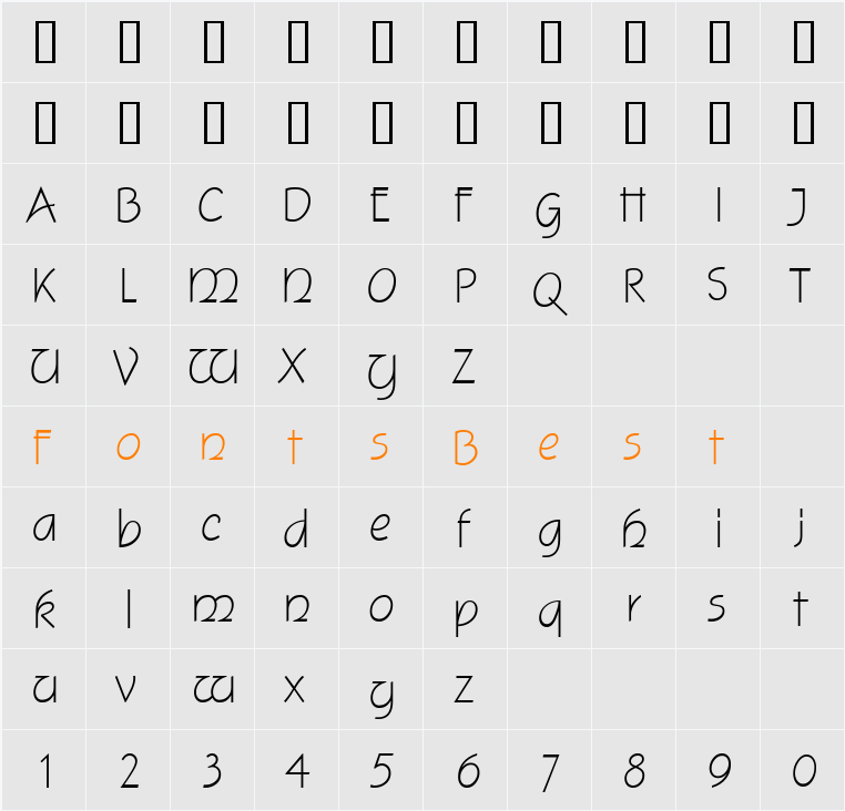 Sheela Character Map