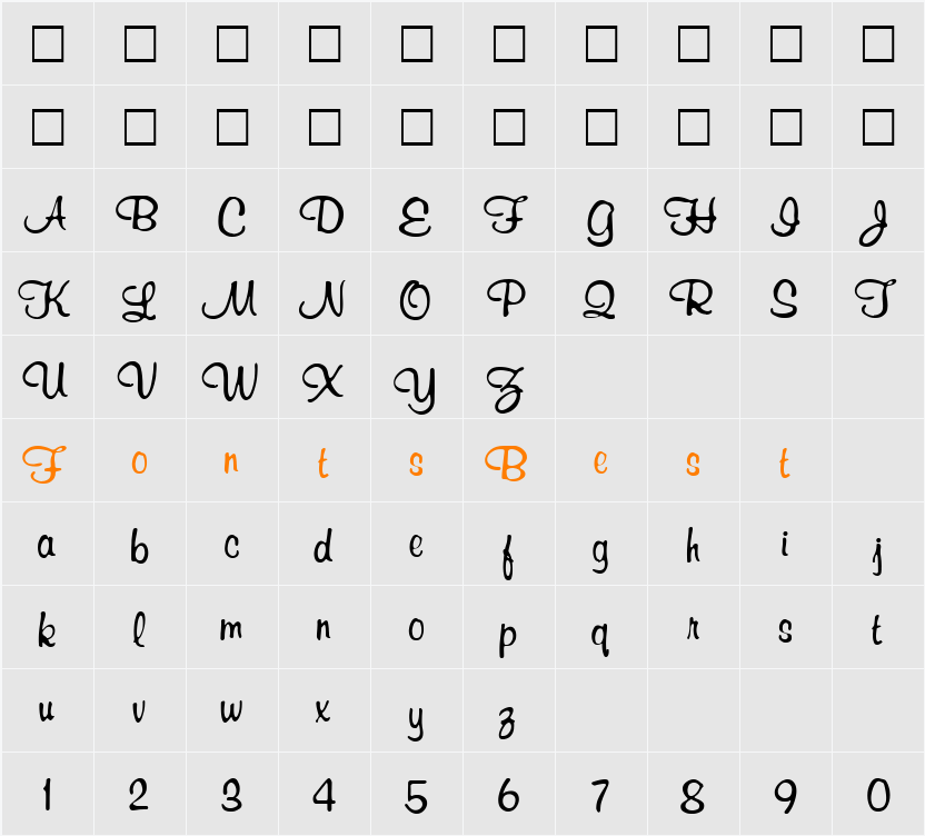 ROSERTAS Character Map