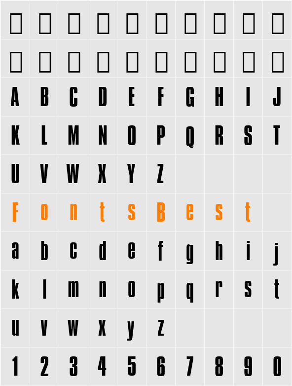 Compacta BT Character Map