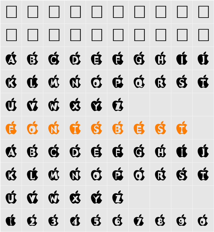 IN APPLE   Character Map