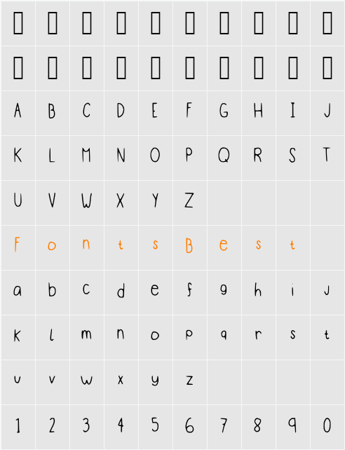 Pudding Character Map