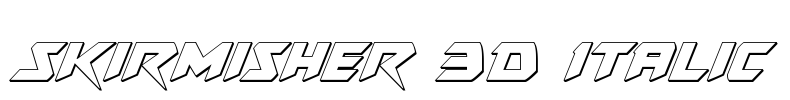 Skirmisher 3D Italic Font Image