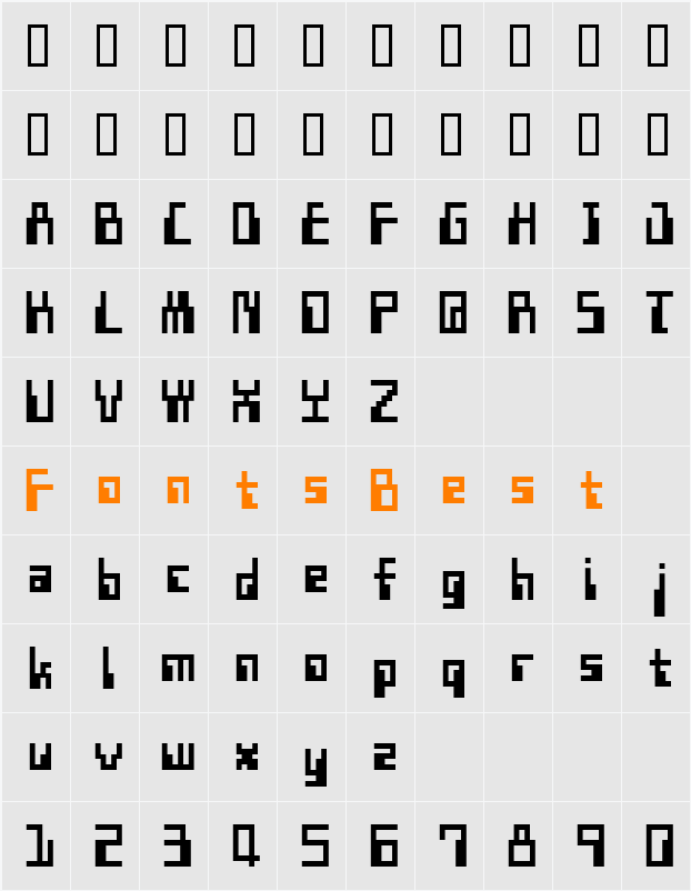 KSK DATA 10 Character Map