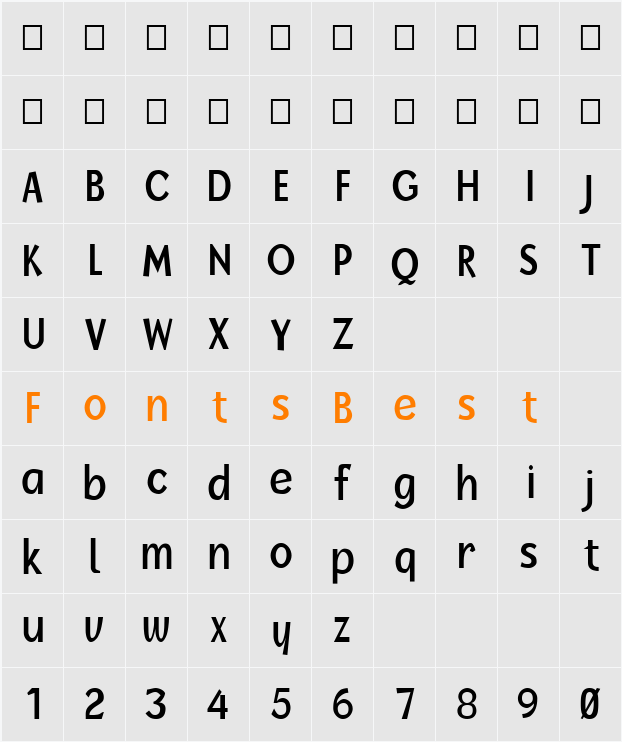 FZ BASIC 14 COND Character Map