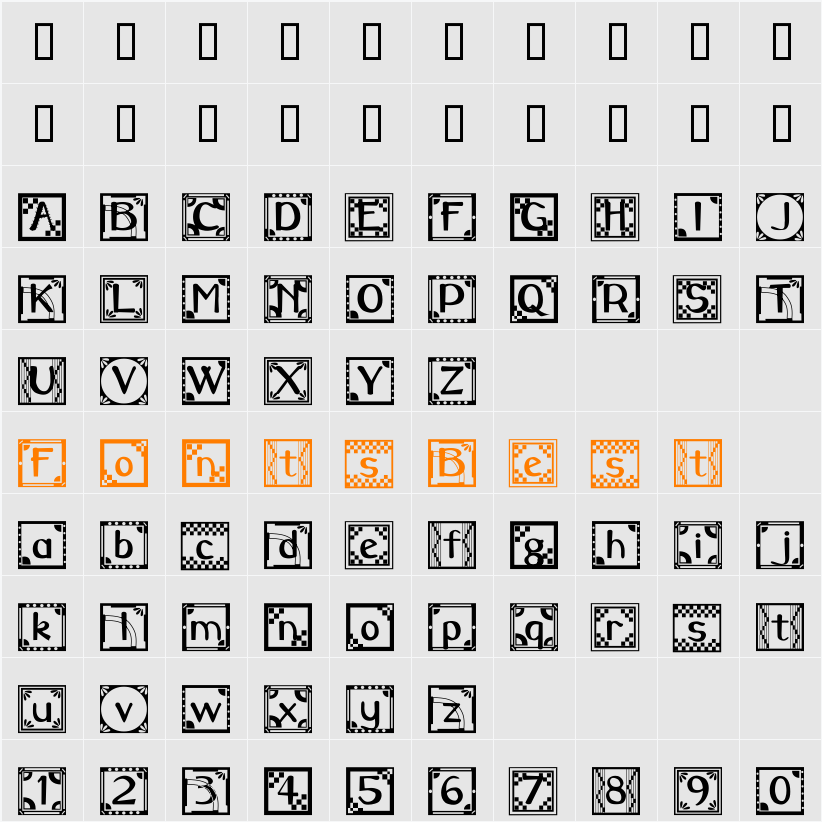 Quilt Character Map