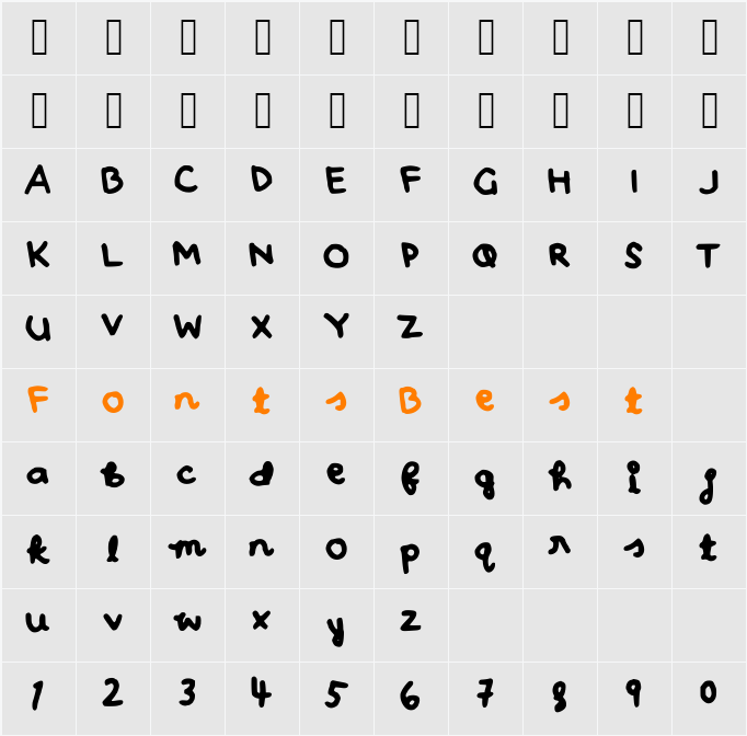 ohhay Character Map