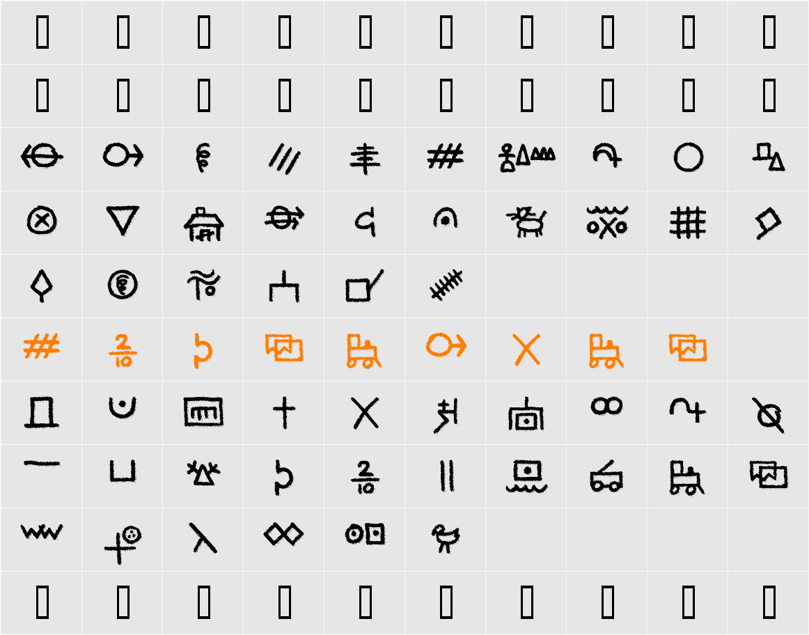 Hf Hobofont Sw Character Map