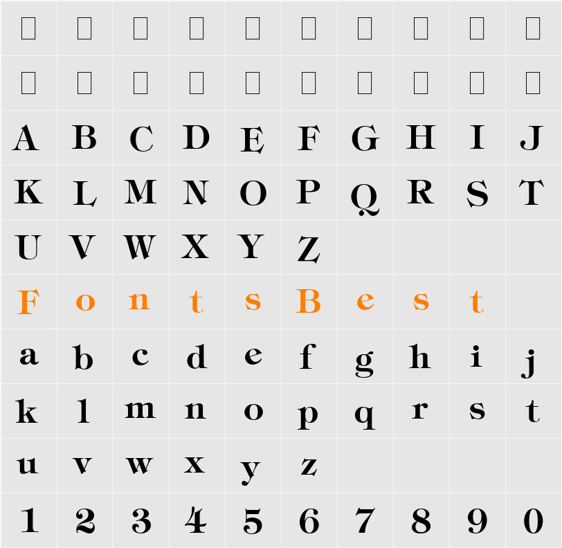 Timpani Character Map