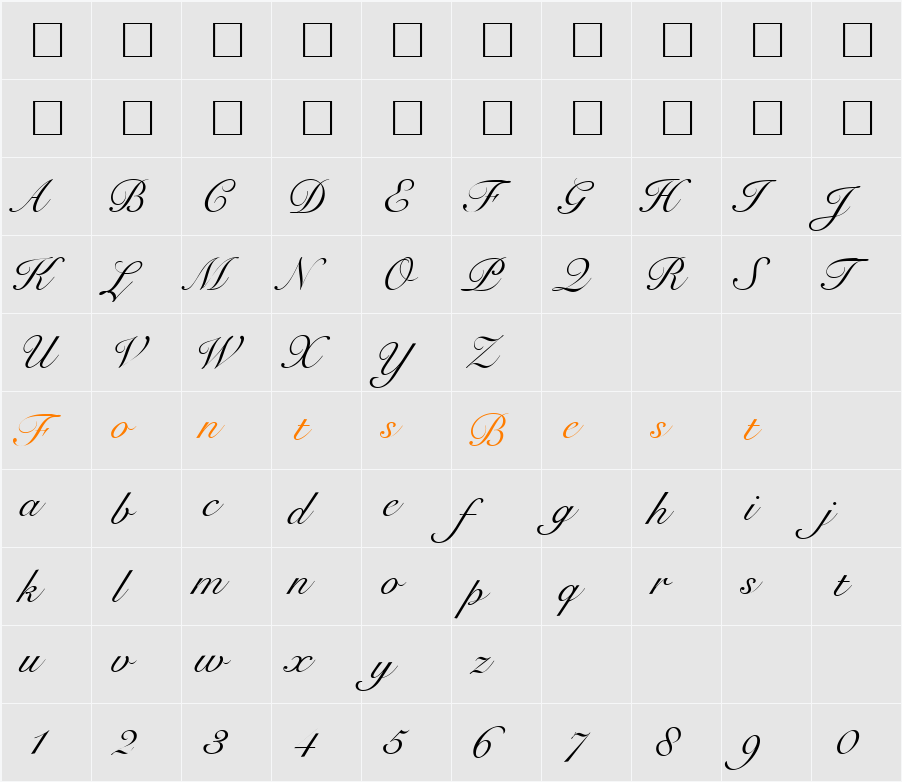 Shell Character Map