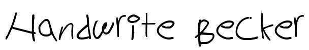 Handwrite Becker Font Image