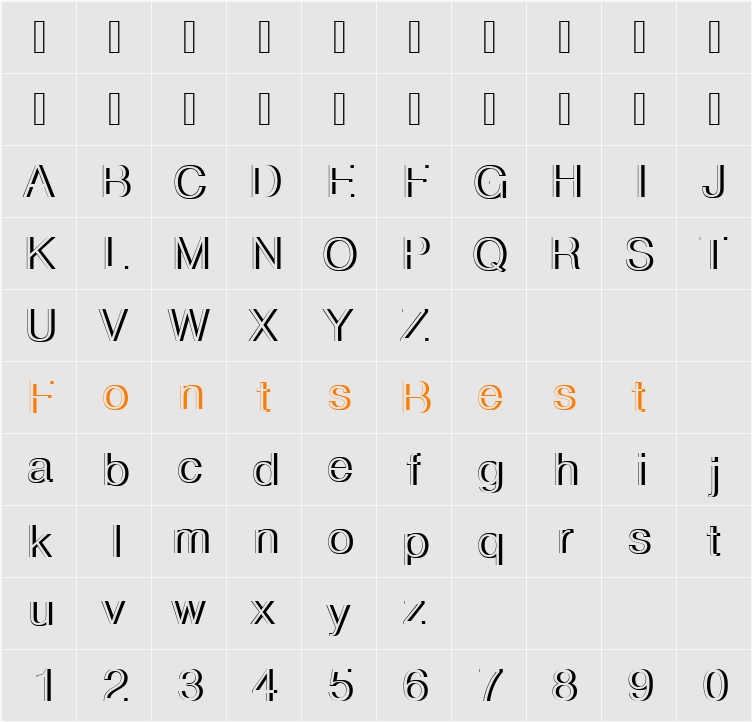 NimbusSanDLigRe1 Character Map