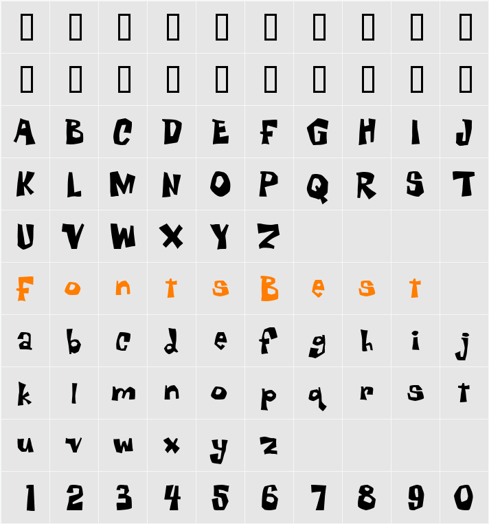 Whutevur Character Map
