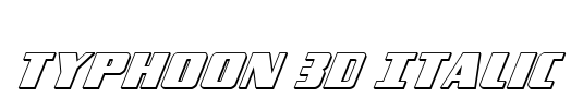 Typhoon 3D Italic Font Image