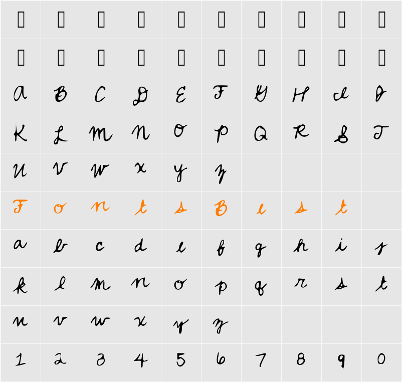 Rachel_fancy Character Map