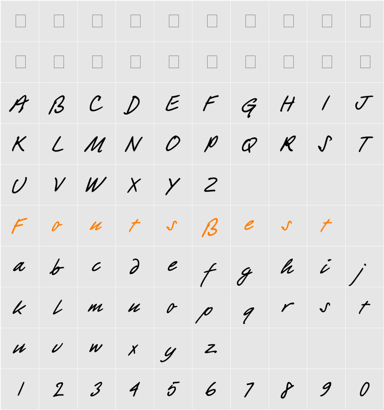 PT Script (Unreg.) Barguzin Character Map