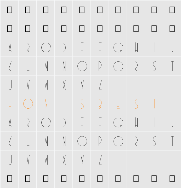 Idilica Character Map