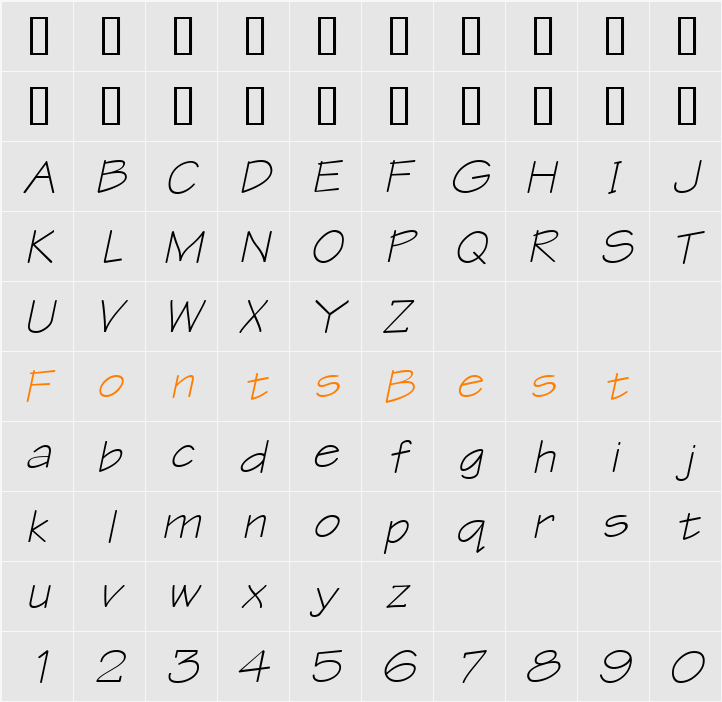 Tek-Extended Character Map