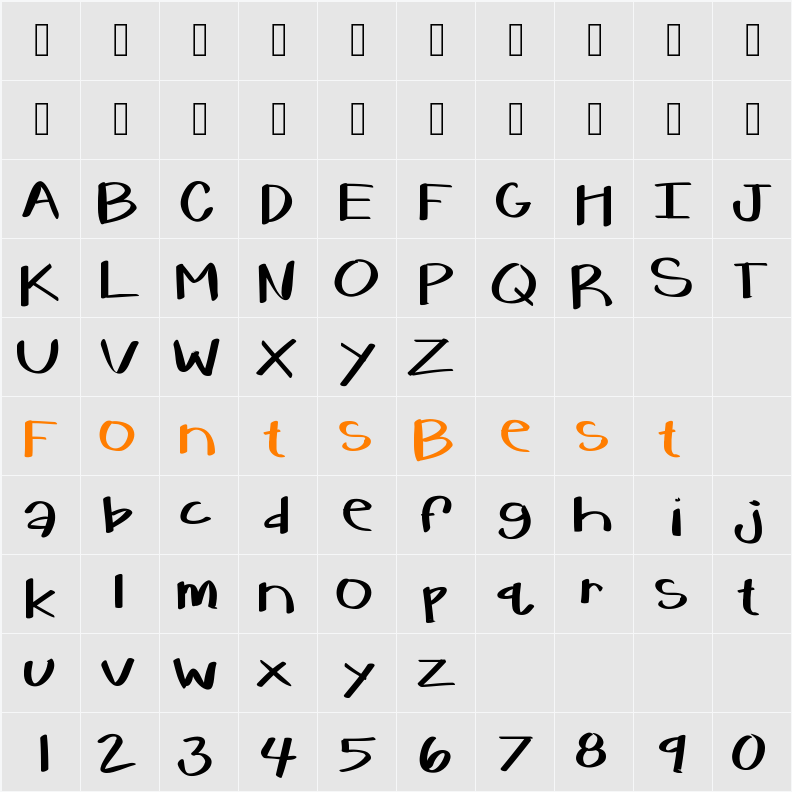KBWarmHerUp Character Map