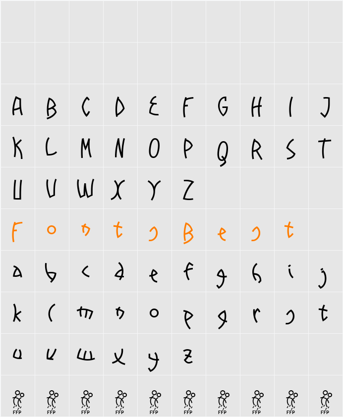 Promenades Character Map