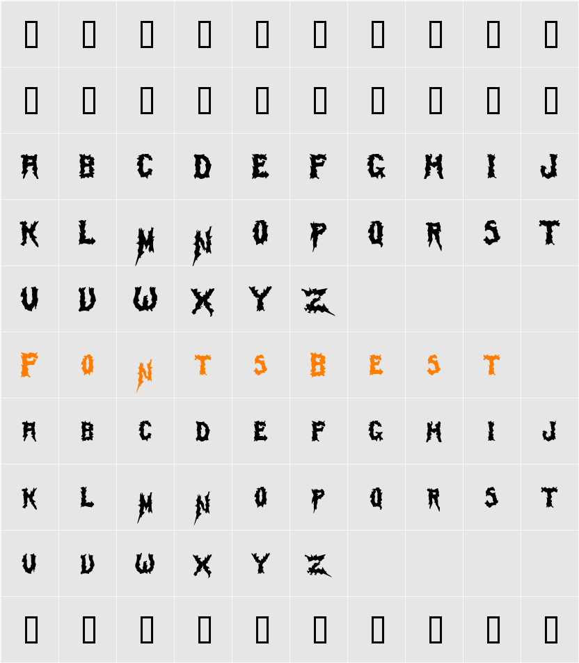 SwampTerror Character Map