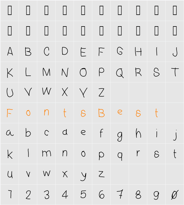 elisfirstfont Character Map