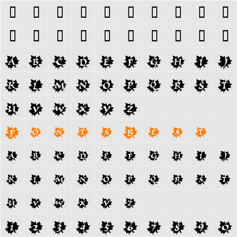 Maple Leaf Rag Character Map