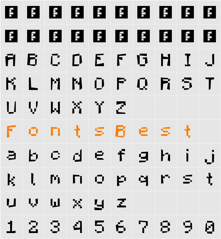MCPEfont Character Map