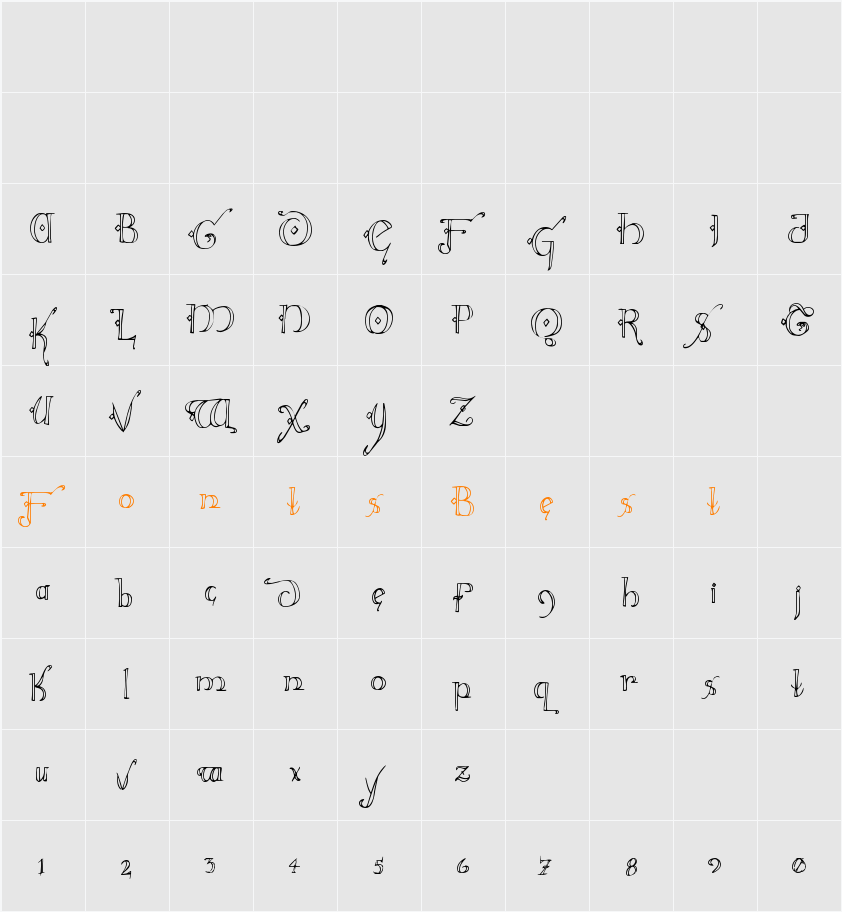 Holly Jingle Condensed Character Map