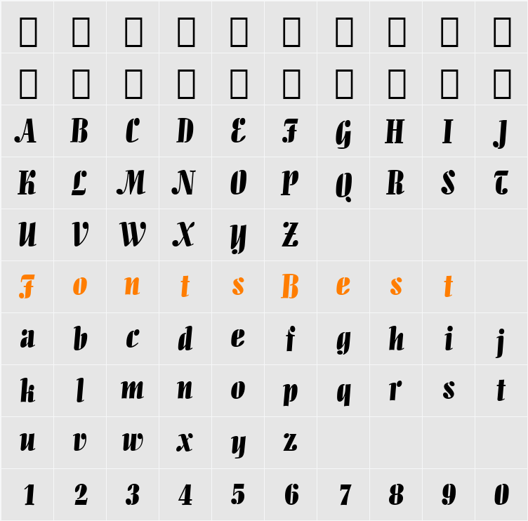 537-CAI978 Character Map
