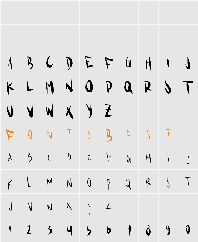 KSBRUSH Character Map