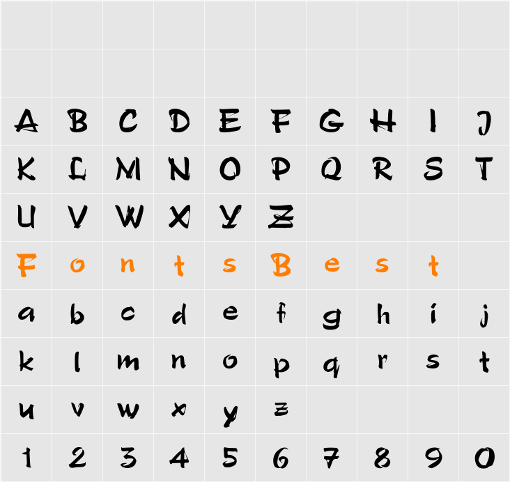Fred-Semiscript Character Map