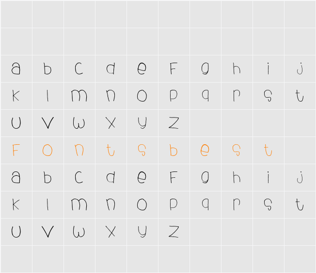 dhe child font Character Map