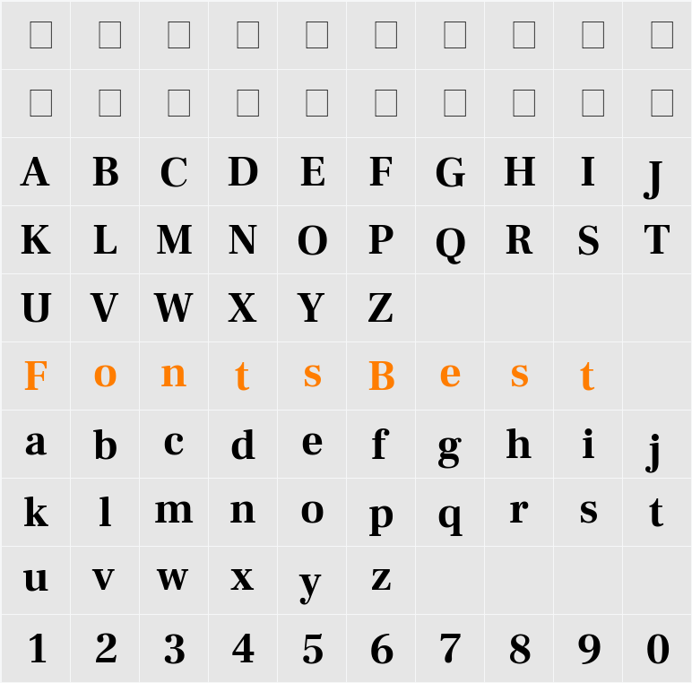 Frank Ruhl Libre Character Map