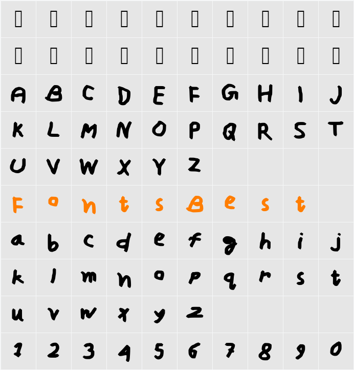 ziaHW Character Map