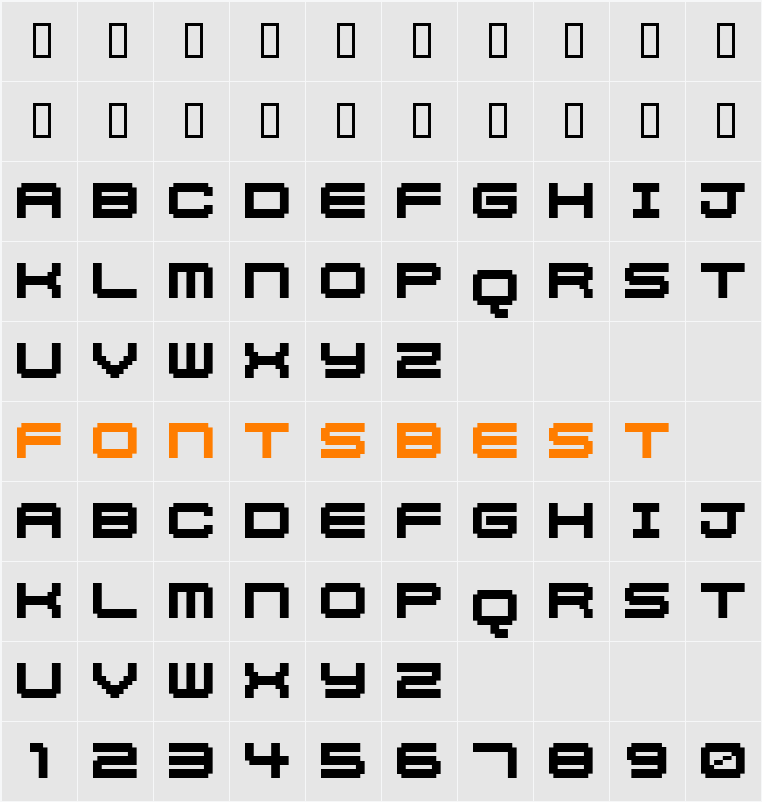 11px2bus Character Map