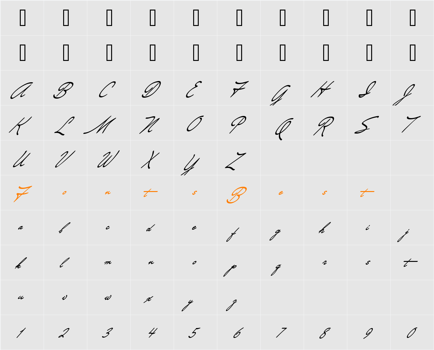 Directors ScriptBig Caps Character Map
