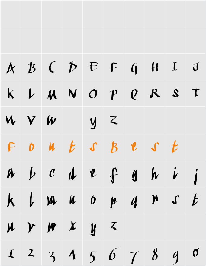 KleinKallig Character Map