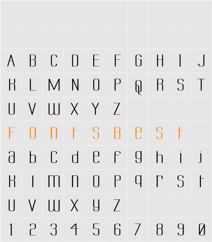 Labtop Unicase Superwide Character Map