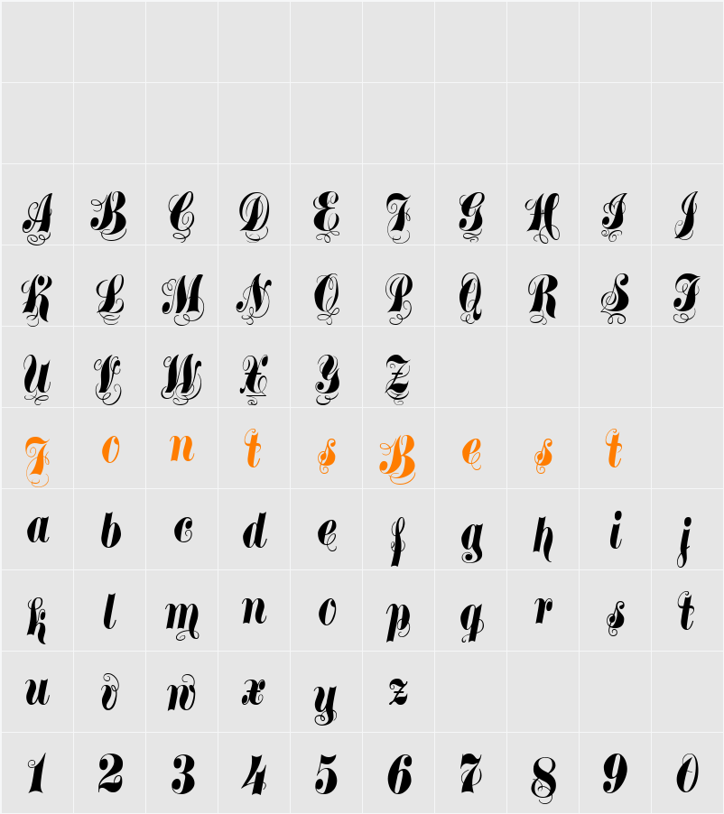 Treasury Character Map