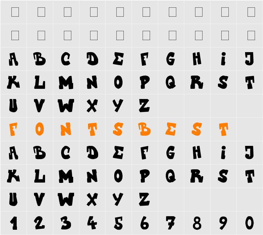 UpstairsCVJMgraff Character Map