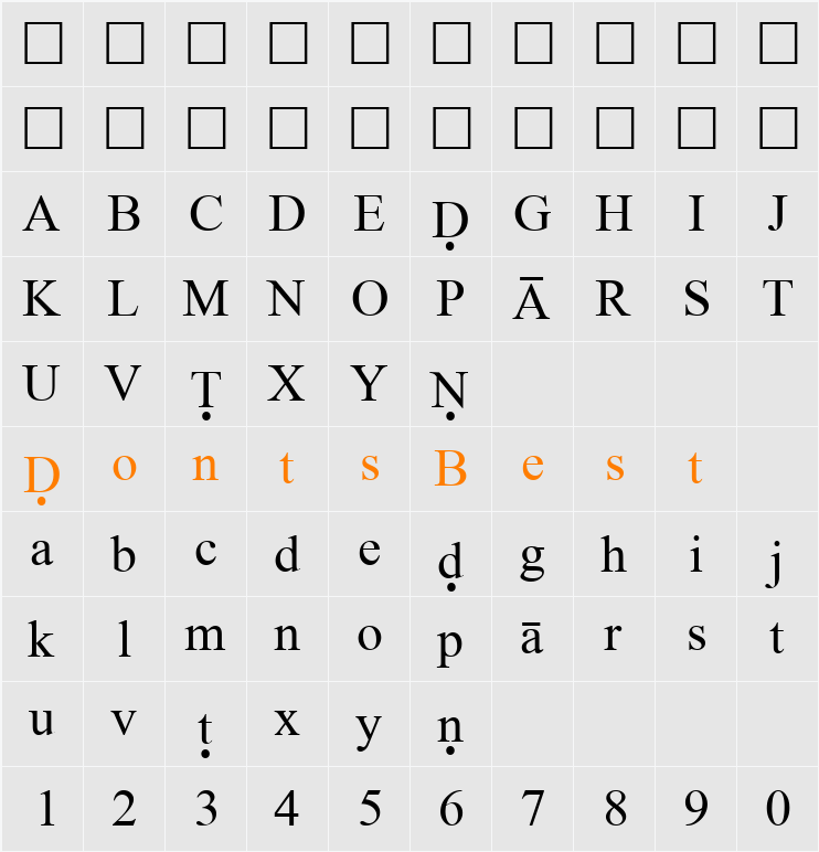 E_Pali Character Map