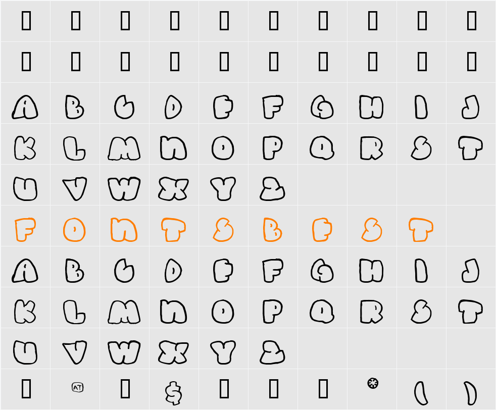 Gas Huffer Phat Character Map