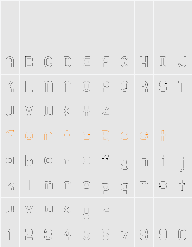 Knochen Outline Character Map