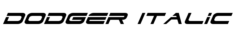 Dodger Italic Font Image