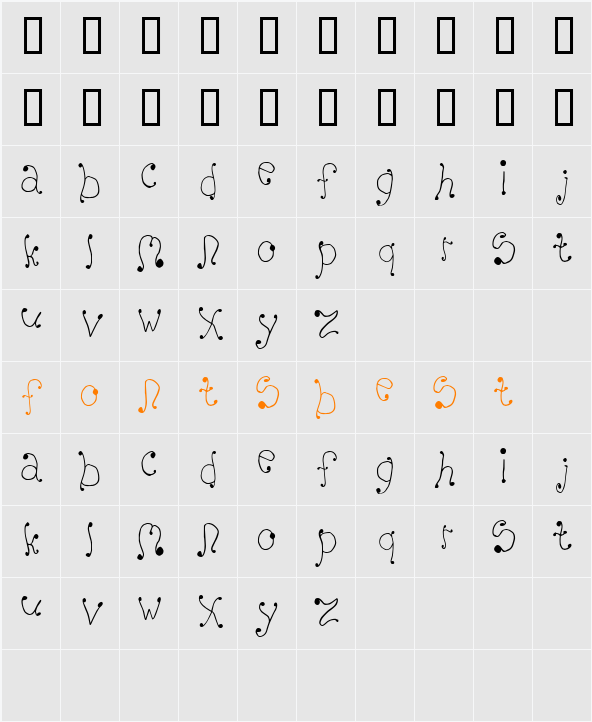 JI-Plumed Character Map