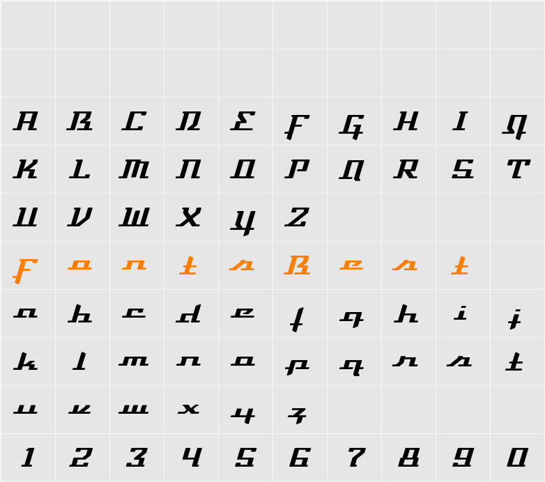 DevilleThruster DeluxeTwo Character Map
