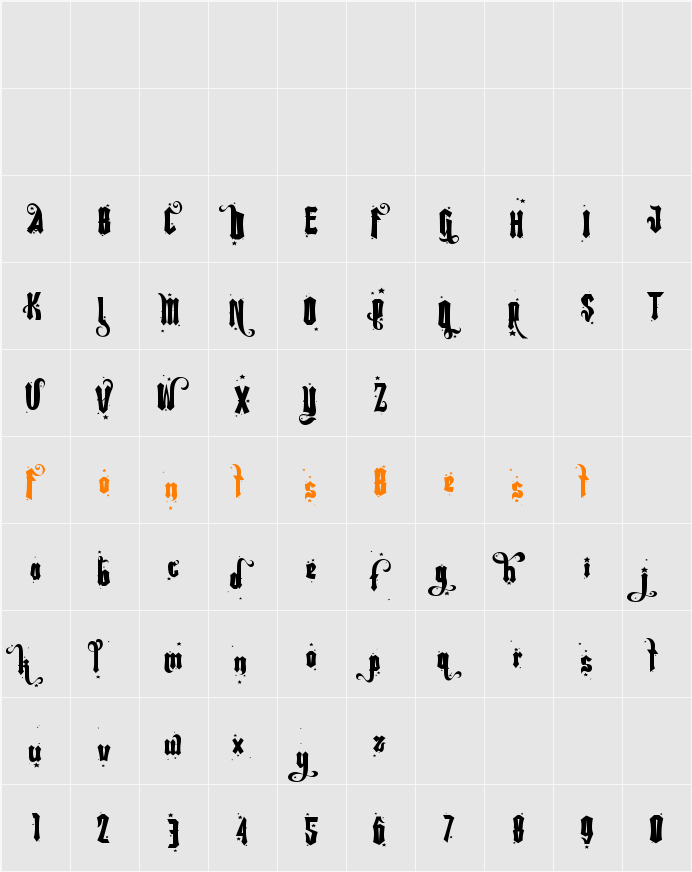 Rebel Pixy Character Map