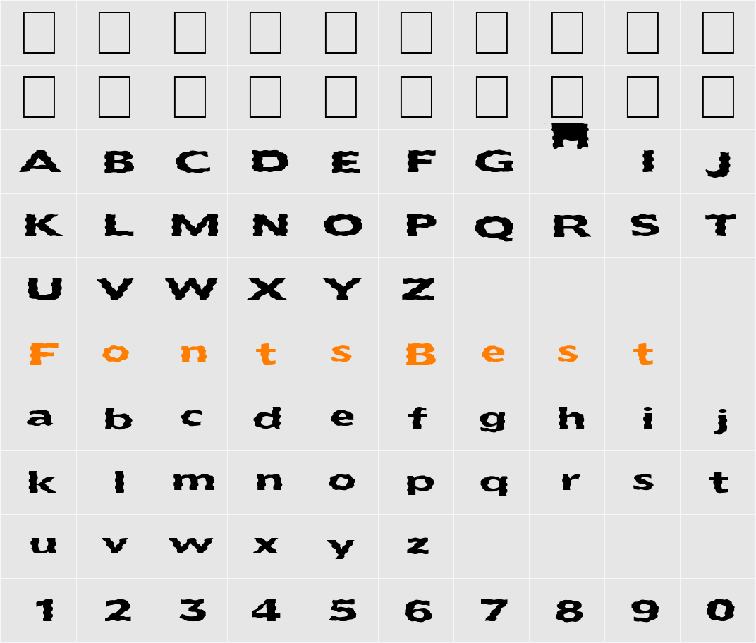 FZ BASIC 55 WAVEY EX Character Map
