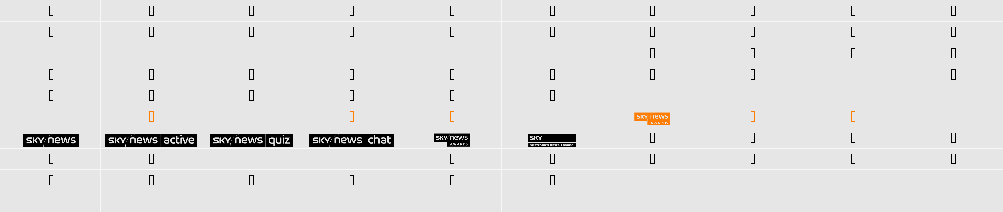 SKYfontnews Character Map